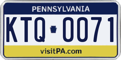 PA license plate KTQ0071
