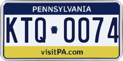 PA license plate KTQ0074
