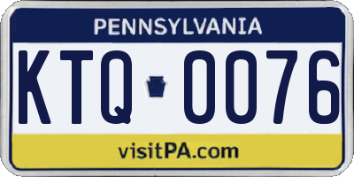 PA license plate KTQ0076