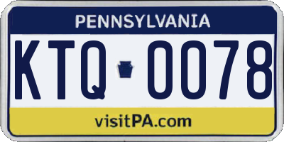 PA license plate KTQ0078