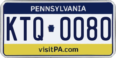 PA license plate KTQ0080