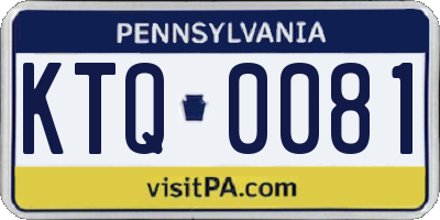 PA license plate KTQ0081