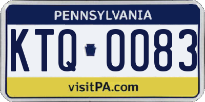 PA license plate KTQ0083
