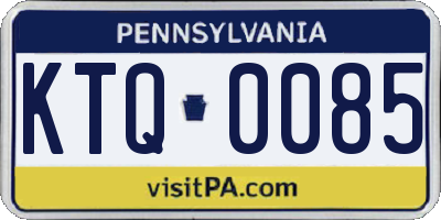 PA license plate KTQ0085