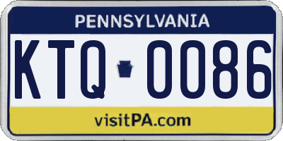 PA license plate KTQ0086