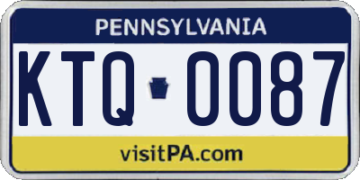 PA license plate KTQ0087