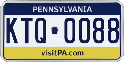 PA license plate KTQ0088