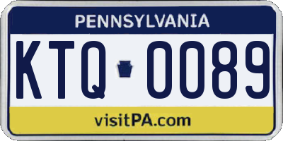PA license plate KTQ0089