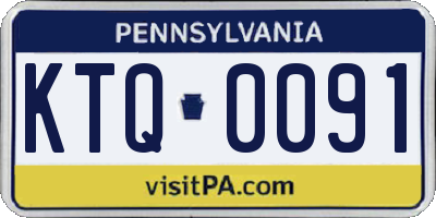 PA license plate KTQ0091