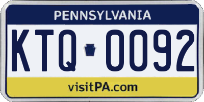 PA license plate KTQ0092