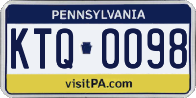 PA license plate KTQ0098