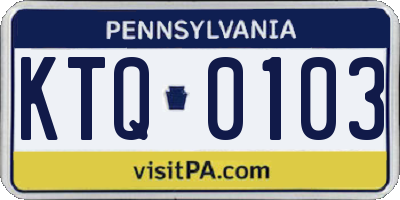 PA license plate KTQ0103