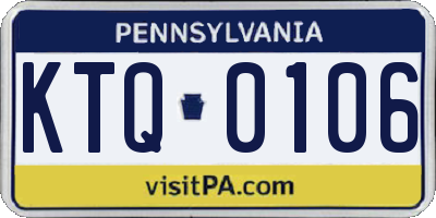 PA license plate KTQ0106