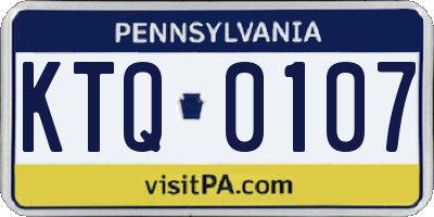 PA license plate KTQ0107
