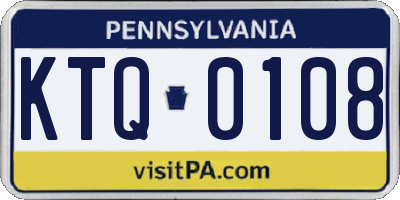 PA license plate KTQ0108