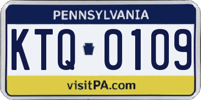PA license plate KTQ0109