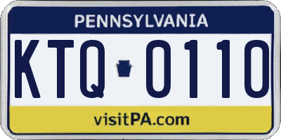 PA license plate KTQ0110