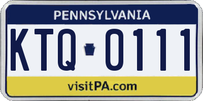 PA license plate KTQ0111