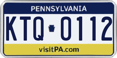 PA license plate KTQ0112