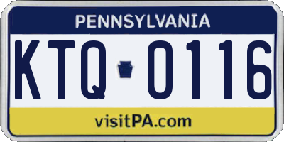 PA license plate KTQ0116