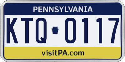 PA license plate KTQ0117