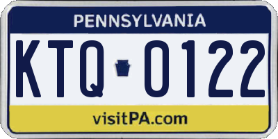 PA license plate KTQ0122