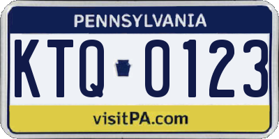 PA license plate KTQ0123
