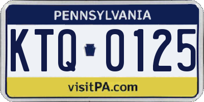 PA license plate KTQ0125