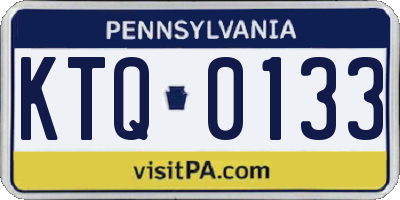 PA license plate KTQ0133