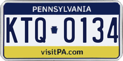 PA license plate KTQ0134