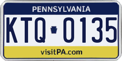 PA license plate KTQ0135