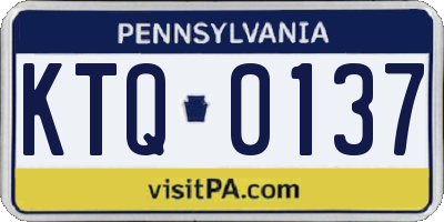 PA license plate KTQ0137