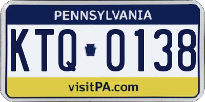 PA license plate KTQ0138
