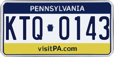 PA license plate KTQ0143
