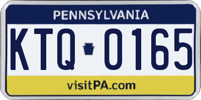 PA license plate KTQ0165