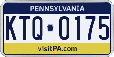 PA license plate KTQ0175