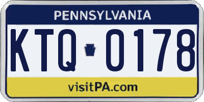 PA license plate KTQ0178