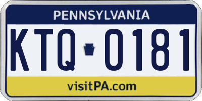 PA license plate KTQ0181