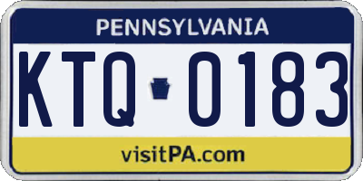 PA license plate KTQ0183