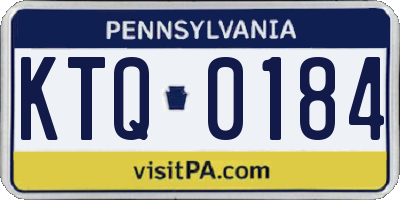 PA license plate KTQ0184