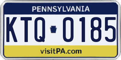 PA license plate KTQ0185