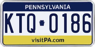 PA license plate KTQ0186