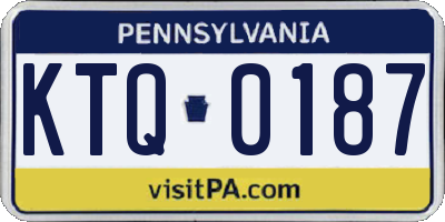 PA license plate KTQ0187