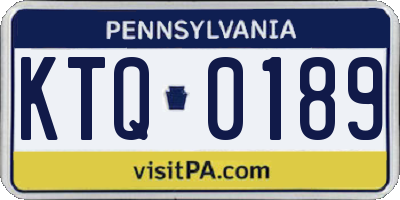 PA license plate KTQ0189