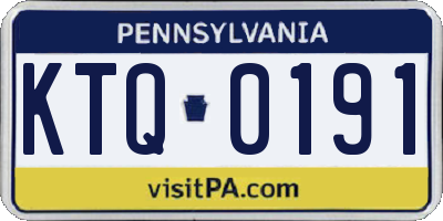 PA license plate KTQ0191