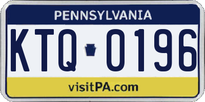 PA license plate KTQ0196