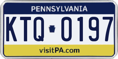 PA license plate KTQ0197