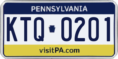PA license plate KTQ0201