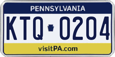 PA license plate KTQ0204