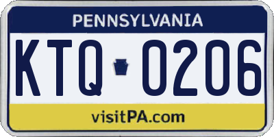 PA license plate KTQ0206